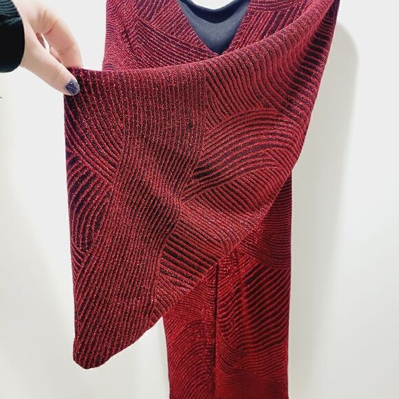 SL NY Red Sparkle Drape Dress - Picture 14 of 16